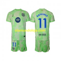 Camisola FC Barcelona Raphinha 11 Criança Equipamento Terceiro 2024-2025 Manga Curta